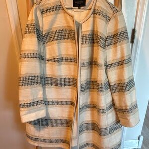 Lafayette 148 New York Striped Beige and Black Blazer